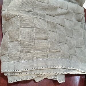 SONOMA Lifestyle cotton knit throw blanket faded green 54” X 48”